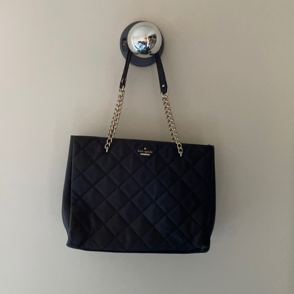 Black Kate Spade quilted bag, lightly worn
